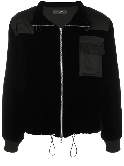 Shop Amiri Velvet Commando Patch Jacket In Black