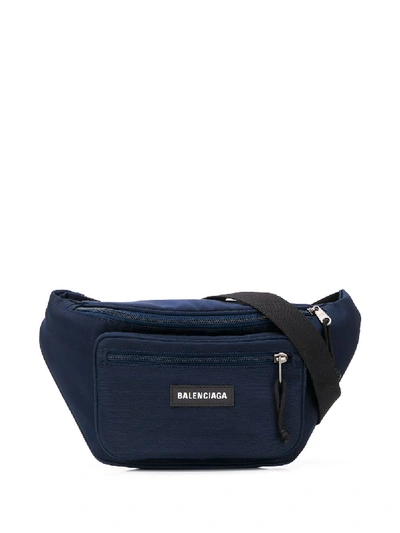 Shop Balenciaga Explorer Belt Bag In Blue