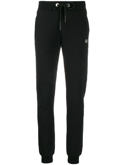 Shop Philipp Plein Skull Strass Track Pants In Black