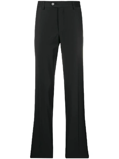 Shop Philipp Plein Star Button High Waist Trousers In Black