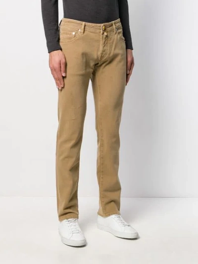Shop Jacob Cohen Straight Leg Jeans In Brown