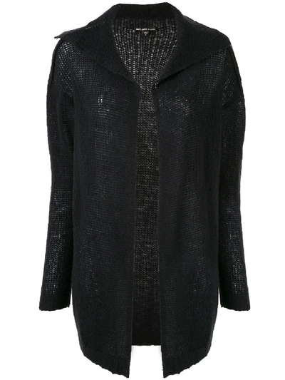 Shop James Perse Spread Collar Cardigan In Black