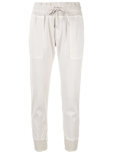 Shop James Perse Drawstring Waist Trousers In White