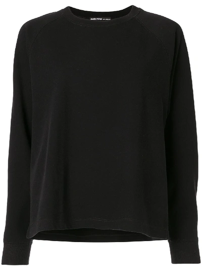 Shop James Perse Round Neck Sweatshirt In Black