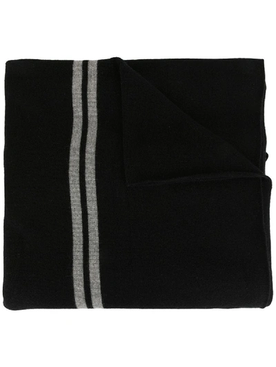 Shop James Perse Cashmere Oversized Striped Scarf In Black