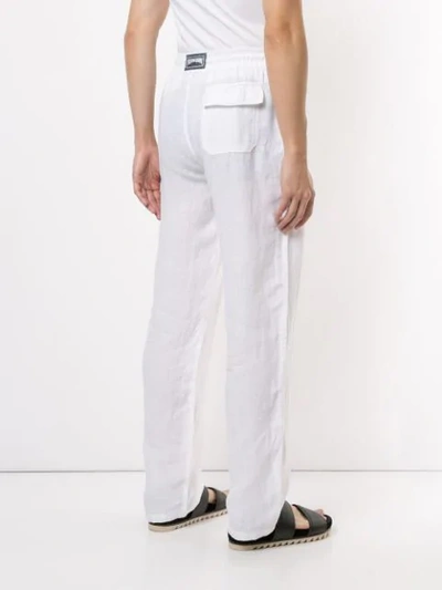 Shop Vilebrequin Drawstring Straight-leg Trousers In White