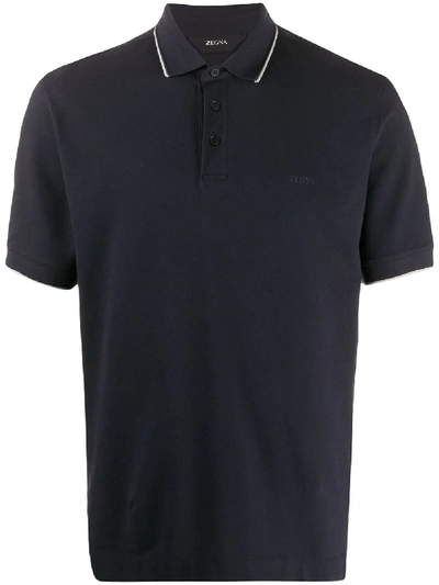Shop Z Zegna Short-sleeve Polo Shirt In Blue