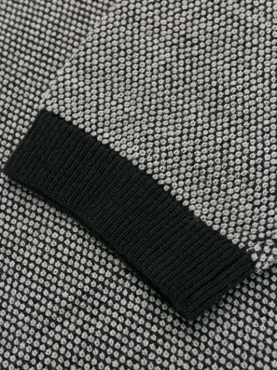 Shop Zanone Contrast-trimmed Geometric-patterned Cardigan In Black