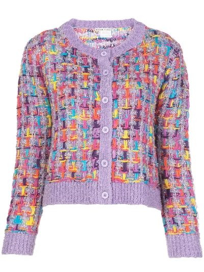 Shop Alice And Olivia 'devona' Cardigan In Purple