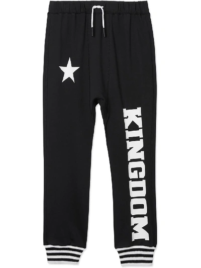 Shop Burberry Kingdom Jersey Track Pants In Black