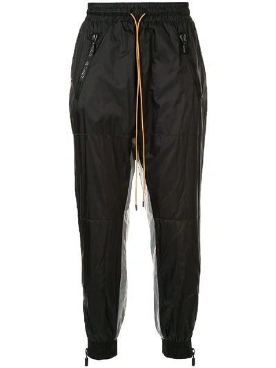 Shop Rhude Drawstring Waist Track Pants In Black
