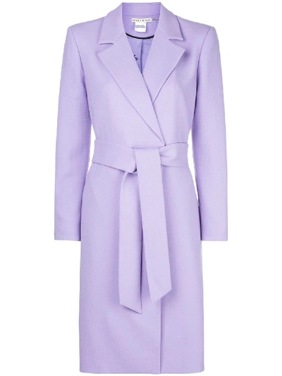 Shop Alice And Olivia Irwin Belted Coat In Purple