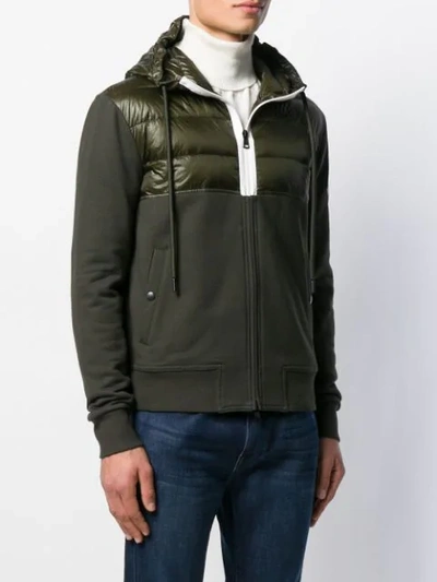 Shop Moncler Padded Panel Track Jacket In Green
