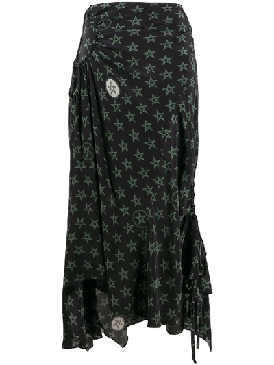Shop Preen Line Arya Wiccan Star Print Skirt In Black