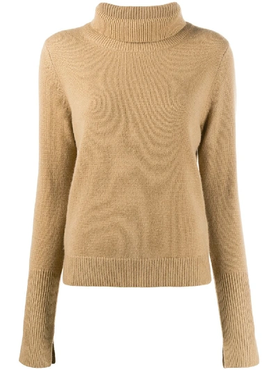 Shop Joseph Roll Neck Jumper In Brown