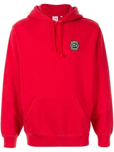 Supreme Lacoste Hooded Red