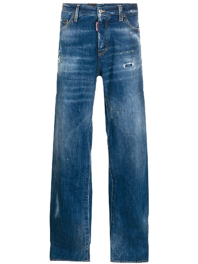 Shop Dsquared2 Stonewashed-effect Loose-fit Jeans In Blue