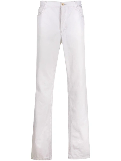 Pre-owned Prada 1990s Straight Long Trousers In White