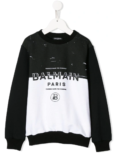 Balmain Things Have To Change Sweatshirt In Black