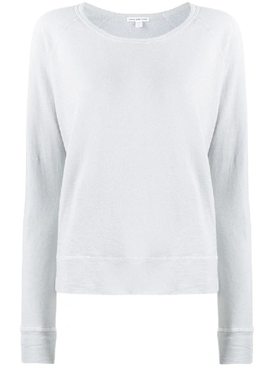 Shop James Perse Round Neck Sweatshirt In Grey