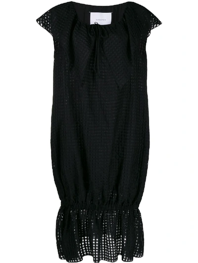 Shop Pushbutton Short-sleeve Midi Dress In Black