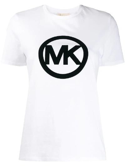 Shop Michael Michael Kors Mk Logo T-shirt In White