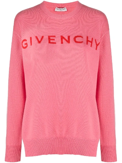 Shop Givenchy Logo Cashmere Jumper In Pink