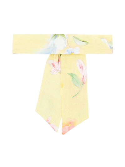 Shop Lapin House Adjustable Floral-print Headband In Yellow
