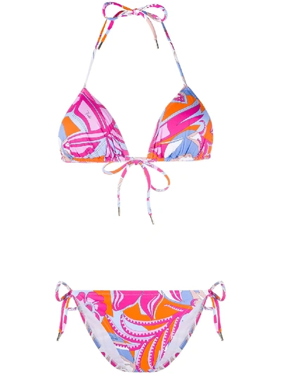 Shop Emilio Pucci Samoa Print Bikini In Pink