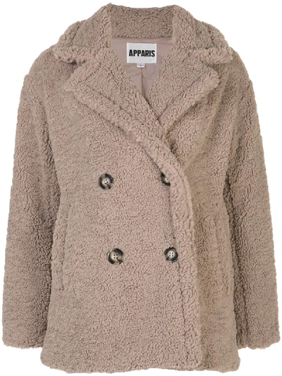 Shop Apparis Faux Fur Coat In Neutrals