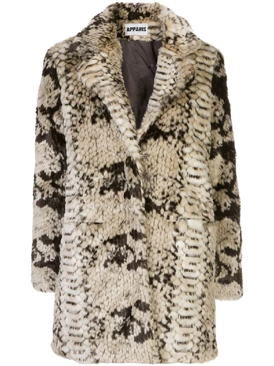 Shop Apparis Sydney Faux Fur Coat In Multicolour
