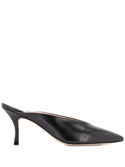 Shop Stuart Weitzman Lulah Low-heel Mules In Black