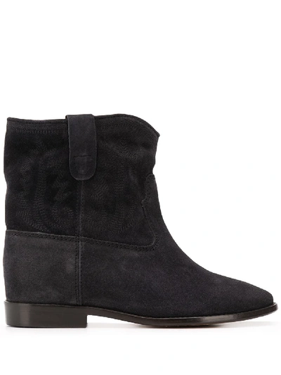Shop Isabel Marant Crisi Embroidered Ankle Boots In Black
