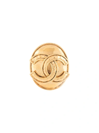 Pre-owned Chanel 1994 Cc Brooch In Gold