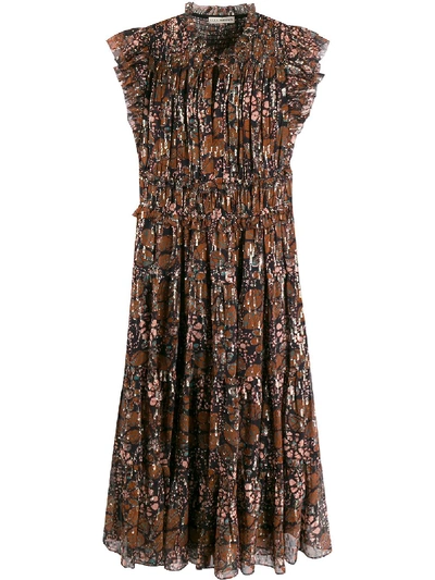 Shop Ulla Johnson Renata Printed Dress In Brown