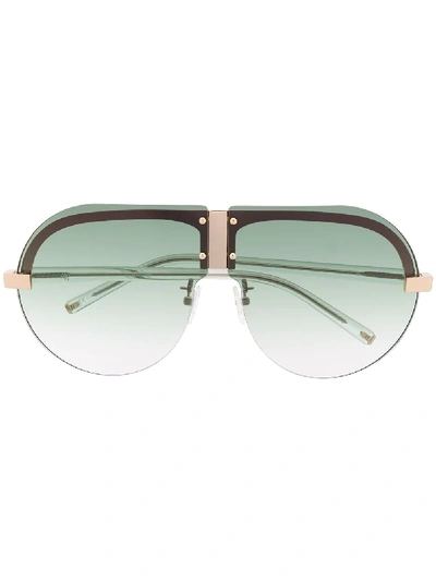 Shop Linda Farrow X Matthew Williamson Ski Sunglasses In 绿色