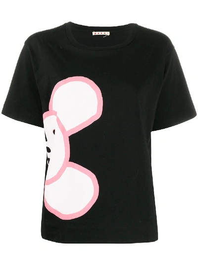 Shop Marni Mouse-print T-shirt In Black