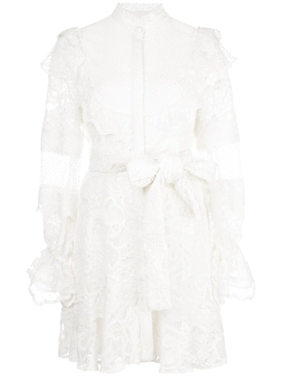 Shop Alexis Shanna Lace Shirt Dress In White