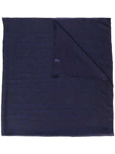 Shop Ferragamo Gancini Scarf In Blue