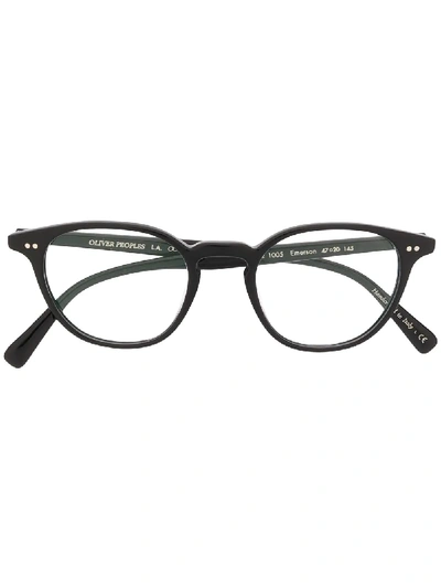 Shop Oliver Peoples Emerson Round Frame Glasses In Black