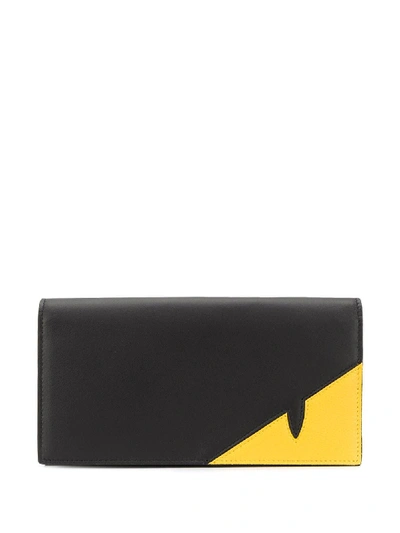 Shop Fendi Bag Bugs Panelled Wallet In Black