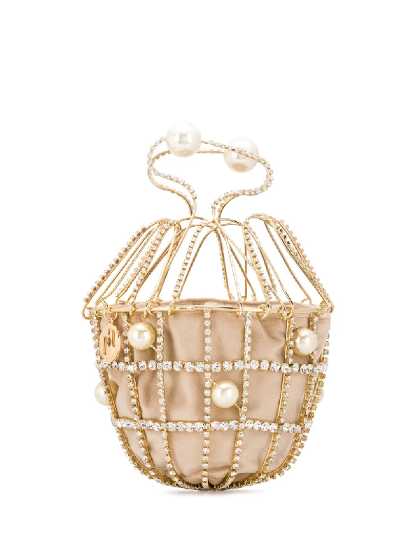 Rosantica Ginestra Cage Clutch In Gold | ModeSens