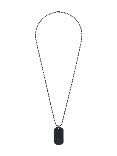 Shop Off-white Logo Dogtag Necklace In Black