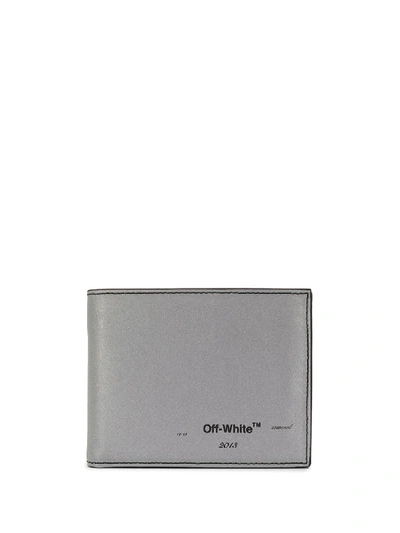 Shop Off-white Small Printed Logo Wallet In Silver