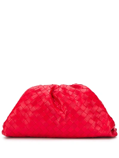 Shop Bottega Veneta Medium The Pouch Clutch In Red