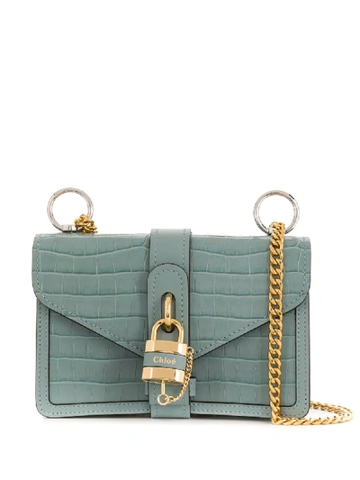 Shop Chloé Aby Chain Shoulder Bag In Blue