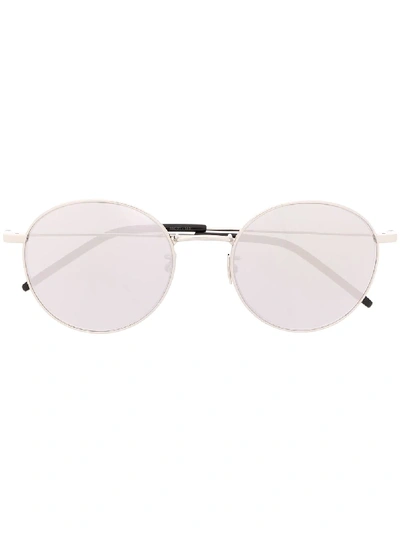 Shop Saint Laurent Sl 250 Sunglasses In Metallic