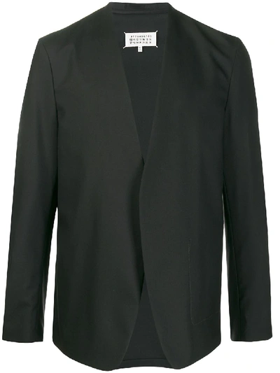 Shop Maison Margiela Collarless Blazer In Black