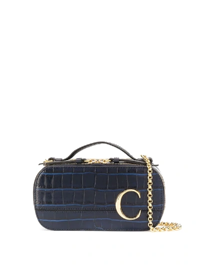 Shop Chloé Mini  C Vanity Bag In Blue