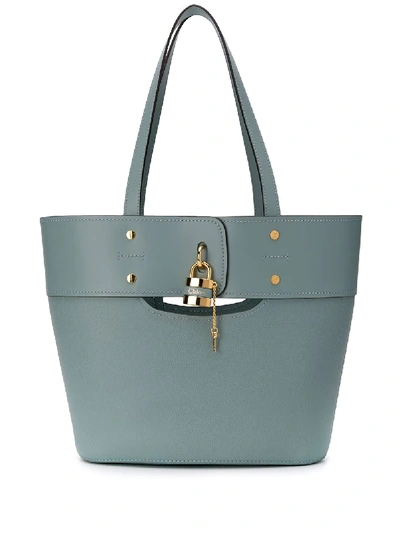 Shop Chloé Small Aby Tote Bag In Blue